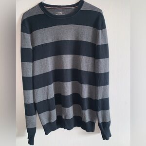 Striped Black and Gray Men's Sweater Celio